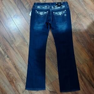 New With Tags Gorgeous Miss Me Boot Jeans With Bling Pockets 34" Inseam